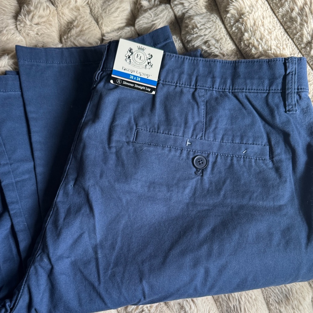 English Laundry Navy Slim Straight Leg Chinos